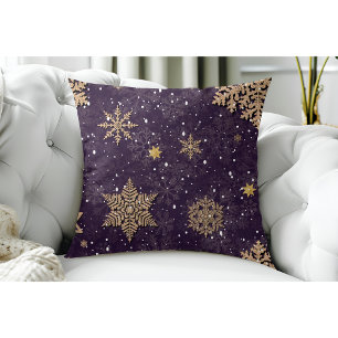 Almofada Lâmpadas de Neve Douradas e Elegantes Modernas