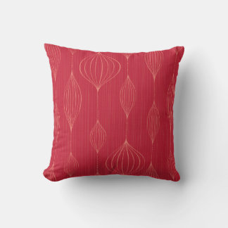 Almofada Lâmpadas Decorativas Padrão em Vermelho Escuro