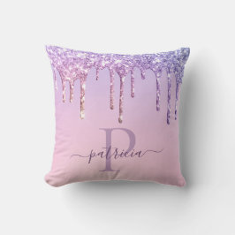 Almofada Lançamento Glitter Roxo Glam Monograma Elegante co