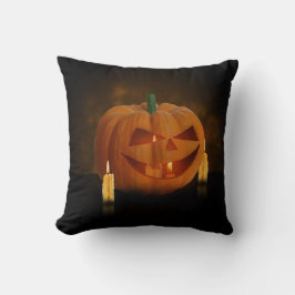 Almofada Lanterna de Abóbora Halloween com Velas