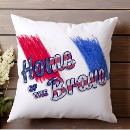 Almofada Lar dos Bravos Vermelho Branco e Azul Patriótico