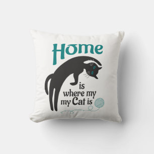 Almofada Lar é onde meu gato está