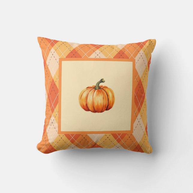 Almofada Laranja Abóbora Simples Accen Doméstica D (Frente)
