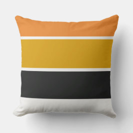 Almofada Laranja Amarelo e Cinzas