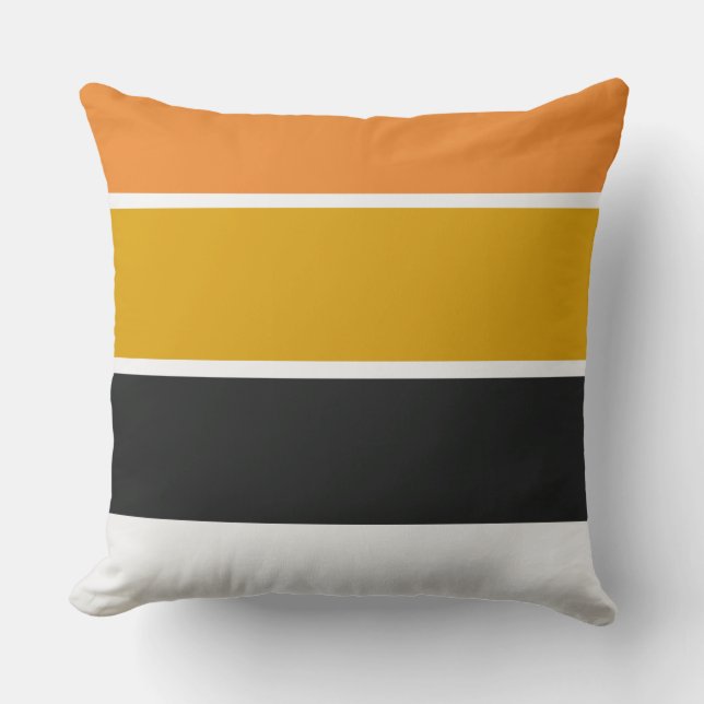 Almofada Laranja Amarelo e Cinzas (Frente)