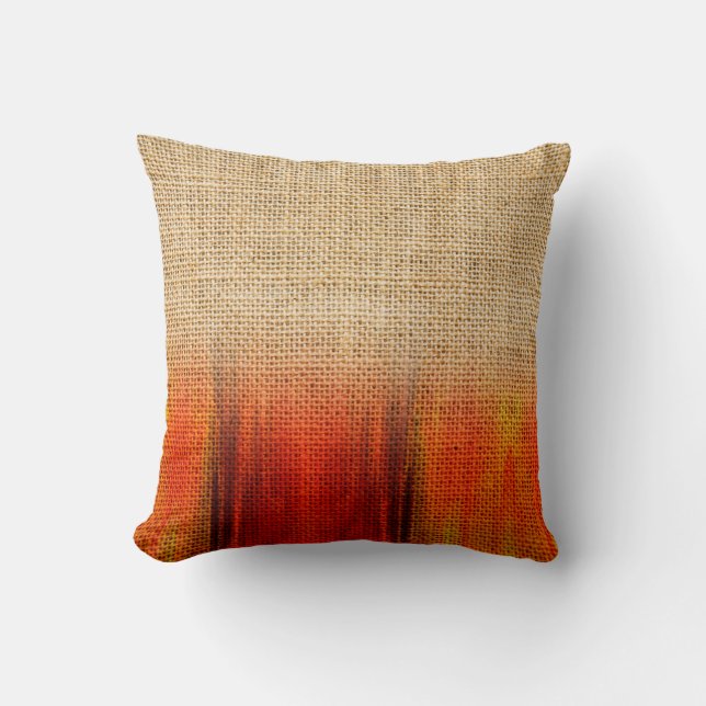 Almofada Laranja Aquarela Buralp Rustic Ombre Dipped Toss (Frente)