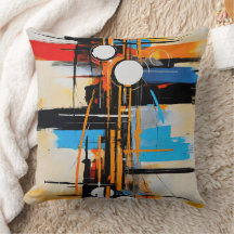 Laranja Azul Geométrico Ousado Abstrato Modernista