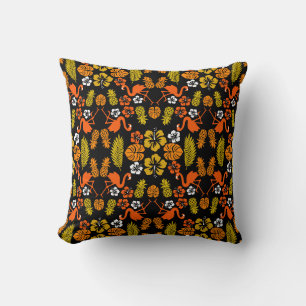 Almofada Laranja Brilhante Tropical Padrão