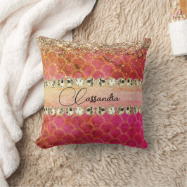 Almofada Laranja Cor-de-rosa-quente - Bling Diamond