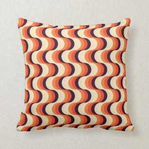 Almofada Laranja, creme, arte abstracta retro do anos 50 de