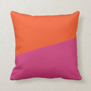 ALMOFADA LARANJA DE COR DUPLA E CERISE TRAVESSEIRO