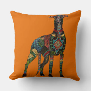 Almofada laranja de galgos