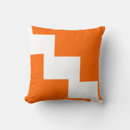 Almofada Laranja e branco de Chevron