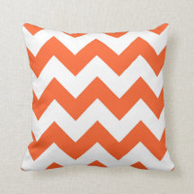 Laranja e Branco Zigzag Stripes Decorativas