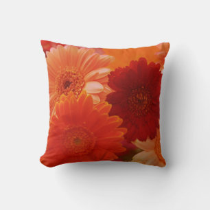Almofada Laranja Gerbera Daisy Travesseiro decorativo de Fl