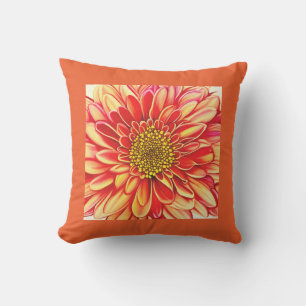 Almofada Laranja Gigante e Ouro Aster Amarelo