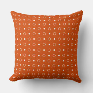 Almofada Laranja - laranja vermelho e pontos brancos