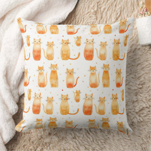 Almofada Laranja Pontos e Gatos Saco Médio de Presente