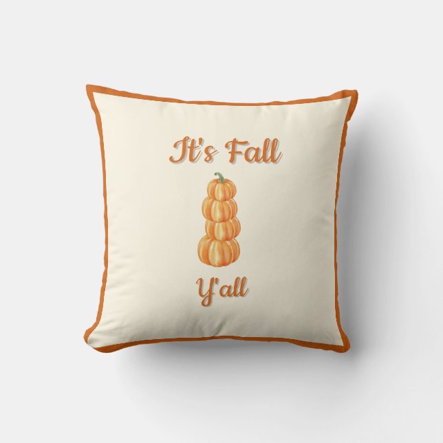 Almofada Laranja Pumpkins - Farmhouse Fall Harvest Decor (Frente)