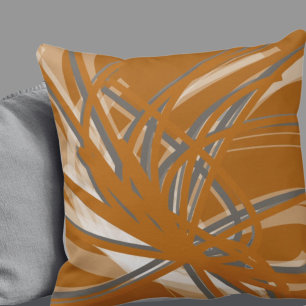 Almofada Laranja Queimada e Cinzas, fitas para Abstrato art