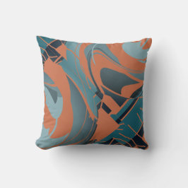 Almofada Laranja Queimada Seafoam Fluindo Motif Floral