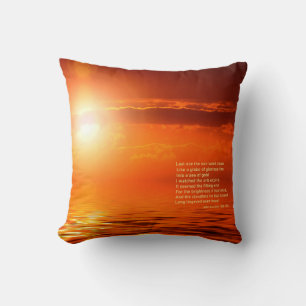 Almofada Laranja-Sol Ouro Céu de Inspiração Dourada