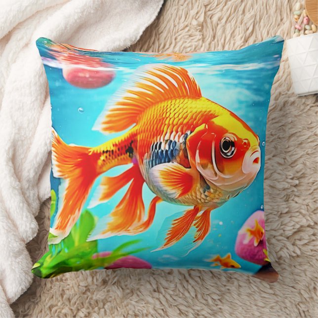 Almofada Laranja-White Goldfish (Cobertor)