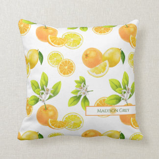 Almofada Laranjas e Limões de Arte de Frutas Citrinos