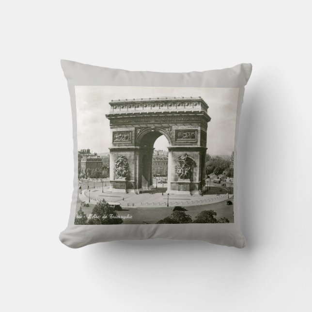 Almofada L'Arc de Triomphe, vintage de Paris France (Frente)
