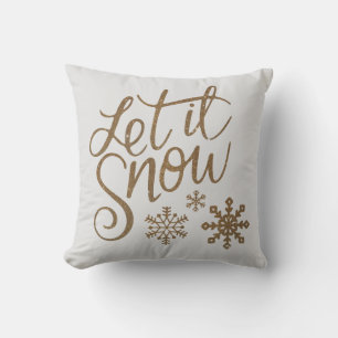 Almofada Largura Dourada Elegante Que Neve Flocos De Neve D