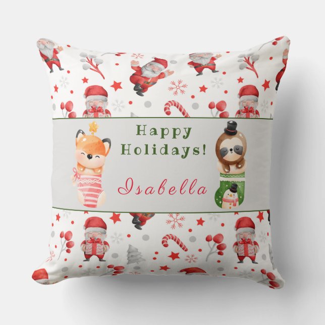 Almofada Larguras e Fox Personalizar Texto e Nome 20"X20" (Frente)