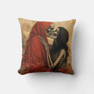 Almofada Last Kiss vintage skeleton goth art