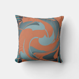 Almofada Lata de Laranja Queimada Seafoam Abstrato Motif