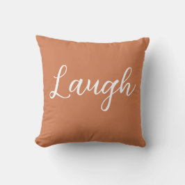 Almofada Laugh Throw Pillow Copper Orange White