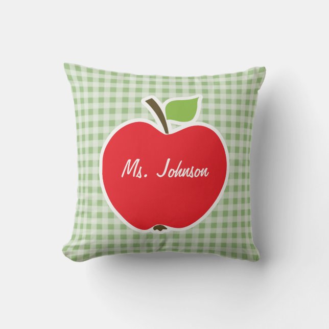 Almofada Laurel Green Gingham; Apple (Frente)