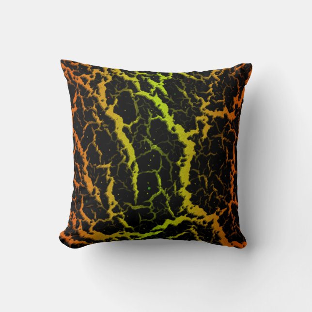 Almofada Lava de espaço rachada - Laranja/Limão (Frente)