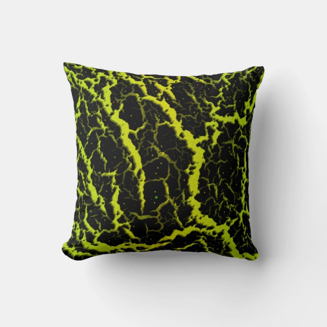 Almofada Lava de espaço rachada - Limão/Amarelo (Frente)