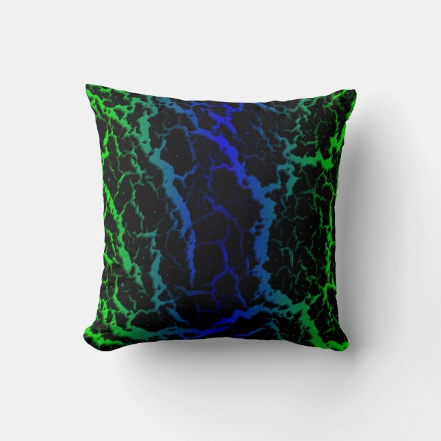 Almofada Lava de espaço rachada - Verde/Azul (Frente)