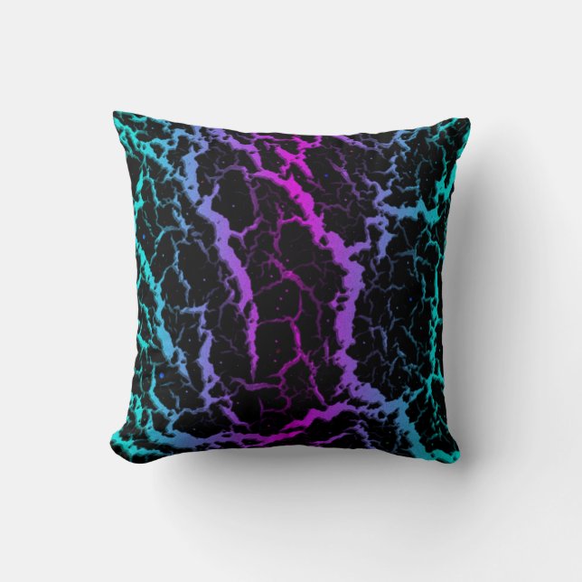 Almofada Lava Espacial Rachada - Ciano/Rosa (Frente)