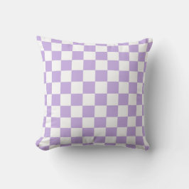 Almofada Lavanda Checkered e branco