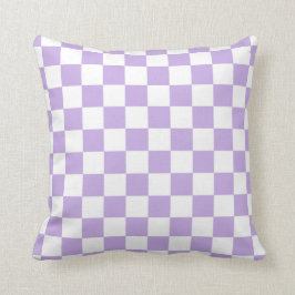 Almofada Lavanda Checkered e branco