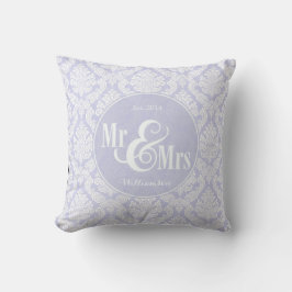 Almofada Lavanda Damask "Mr & Mrs", travesseiro personaliza
