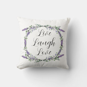 Almofada Lavanda de Aquarela Eucalyptus Live Laugh Love