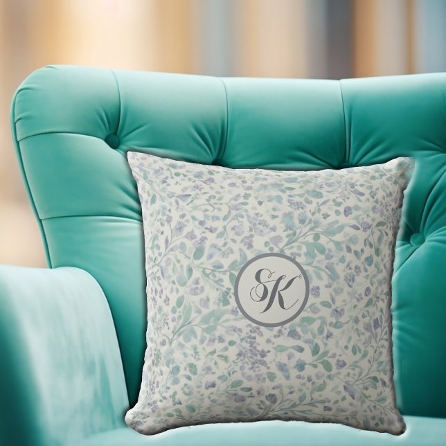 Almofada Lavanda e Travesseiro decorativo de Monograma de F (Criador carregado)