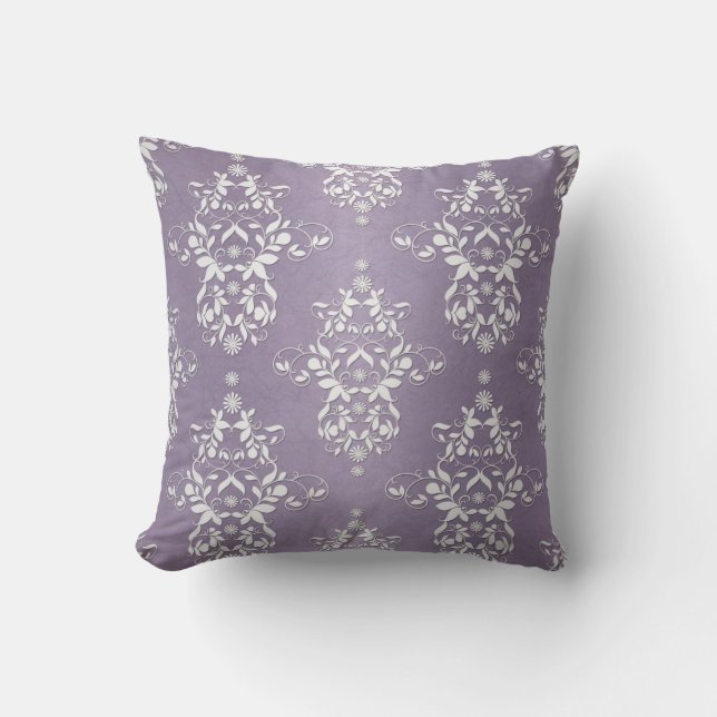 Almofada Lavanda Floral Damask Âmbar (Frente)
