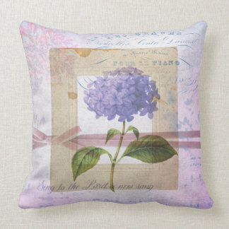 Almofada Lavanda Hydrangea Vintage Travesseiro decorativo d