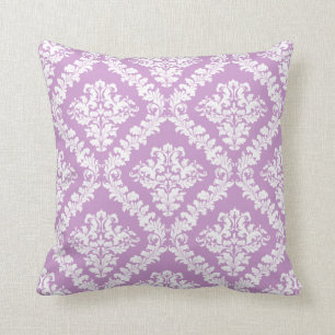 Almofada Lavanda, lance branco da cor damasco