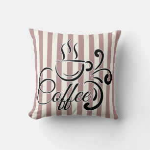 Almofada Lavanda Mauve Striped (Café) Travesseiro Decorativ