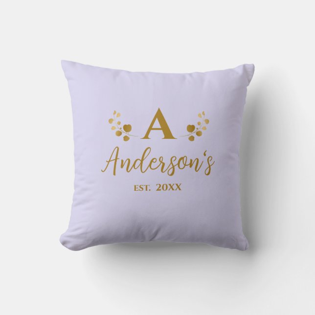 Almofada Lavanda Personalizada Inicial Monograma (Frente)