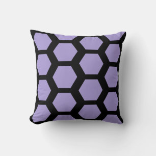 Almofada Lavanda preto de mel hexagométrico